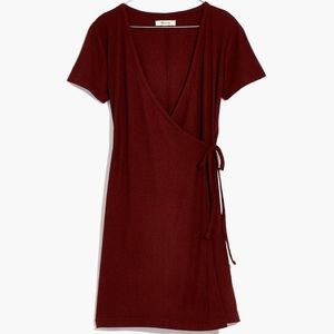 Madewell Ribbed Knit Wrapped Dress